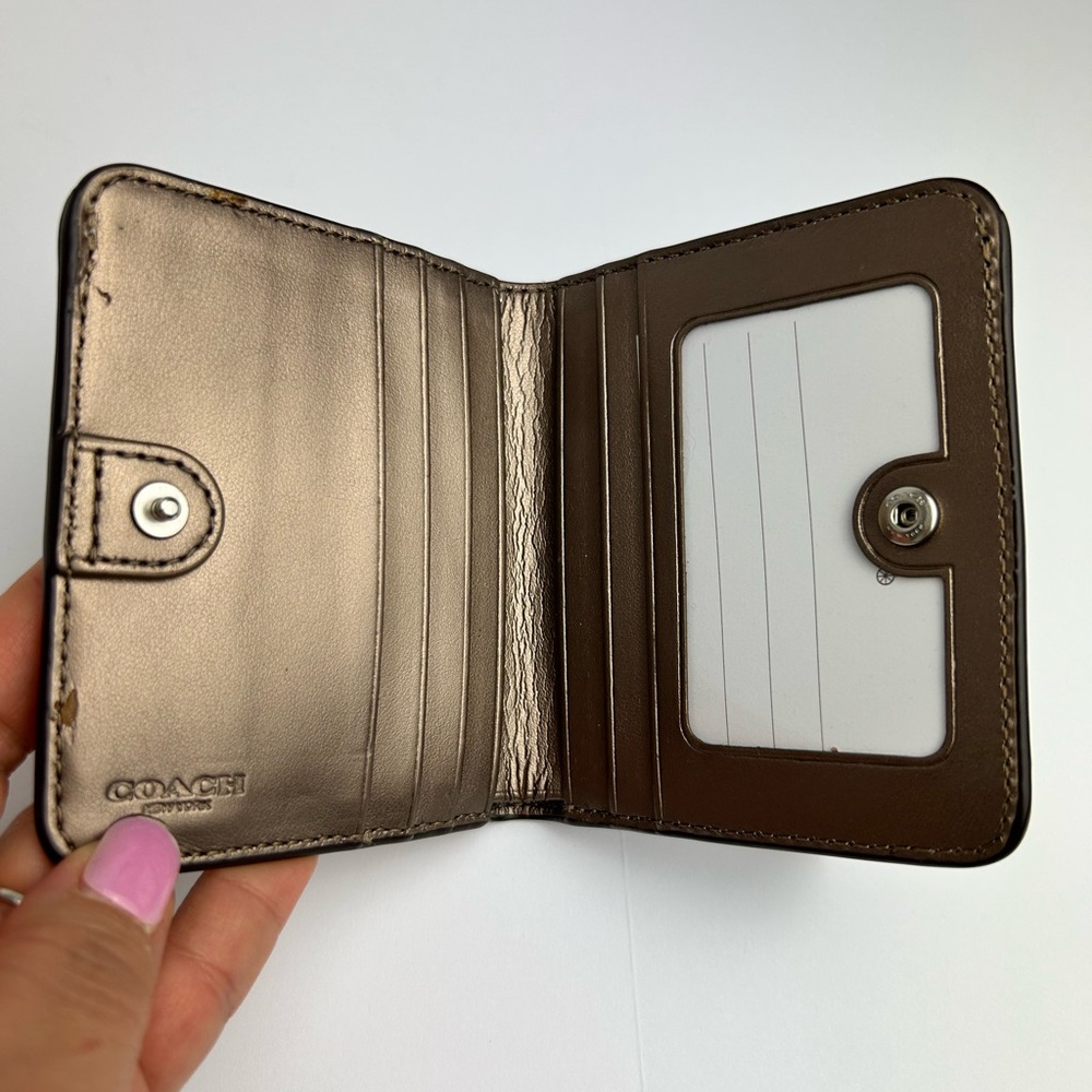Coach Shimmering Glitter Gold Small Wallet - Picture 4 of 4